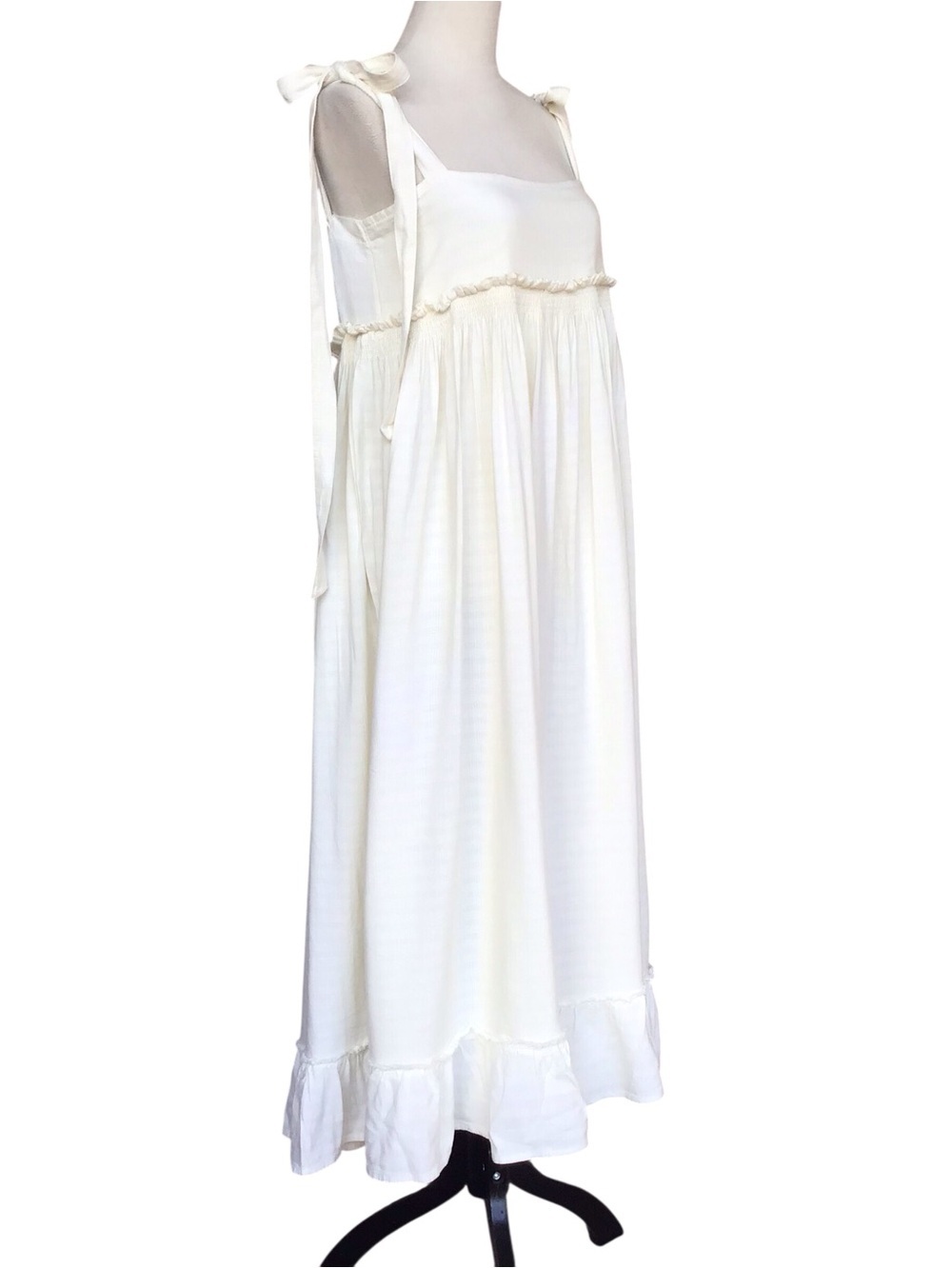 Free People Gretchen Convertible Pinafore Maxi Dress in Gardenia - Picture 7 of 7